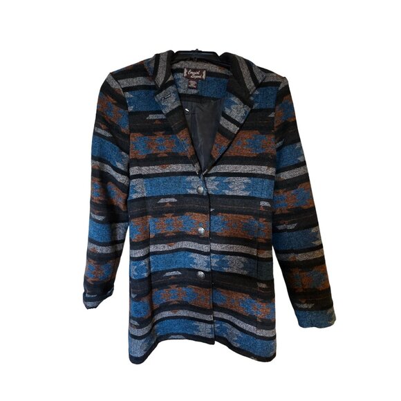 Cowgirl Legend Womens Western Aztec Blazer Jacket - Size L - Polyester & Wool Bl - Picture 1 of 4